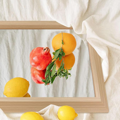 Bathroom Mirror, 60" X30" (Oak Wood Grain) | Metal Frame Mirror for Wall, HD Reflection, Anti-Rust, Horizontally/Vertically, Suitable for Bathroom, Farmhouse, Entryway