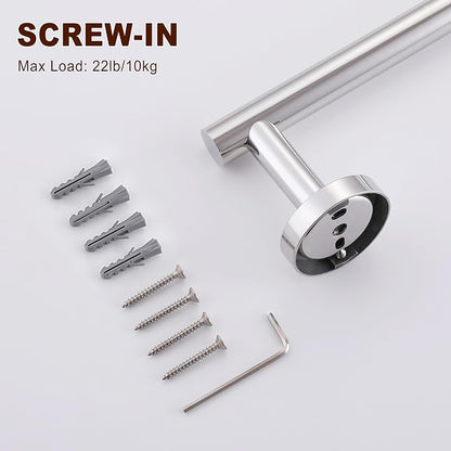 SEIDO 12 Inch Polished Chrome Towel Bar (2-Pack) for Small Spaces, Double Locking Anti-Drop Bathroom Towel Holder, SUS 304 Stainless Steel Towel Rack Wall Mounted, 9.6" Usable Length, Mounting Kit
