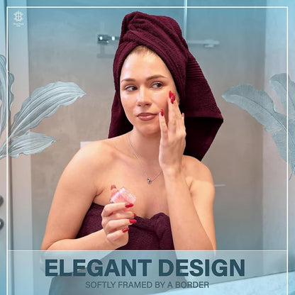 Luxe 2-Piece Bath Towel Set – Large Soft Cotton Towels, Absorbent, Durable & Skin-Friendly, Machine Washable, 27 x 54 in (Velvet Wine)