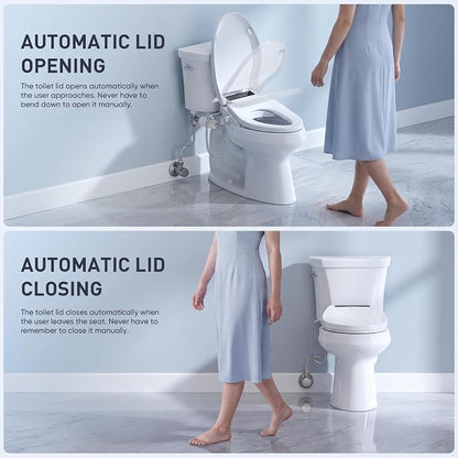 LEIVI Electric Bidet Toilet Seat with Auto Open & Close Lid, Digital LED Display, Heated Seat, Night Light, Bidet with Warm Water and Dryer, Elongated