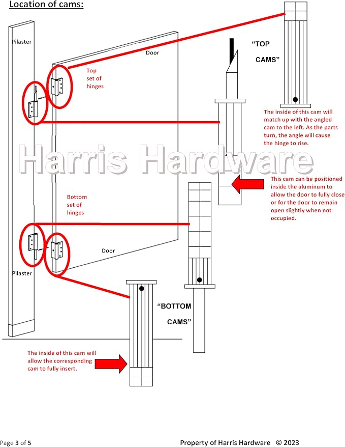 Aluminum Wrap-Around Hinges for Toilet Partition Door, 1 Pair for 1 in. Door & 1 in. Pilaster, Bright Anodized Finish