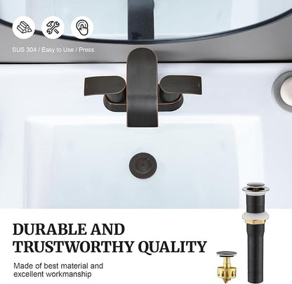Ultimate Unicorn Bathroom Sink Stopper, Without Overflow, Oil Rubbed Bronze | Pop Up Drain, Made of Metal, Small Cap, with Detachable Basket Stopper, Drain Fast, for Bathroom Vessel Vanity Sink Art Basin
