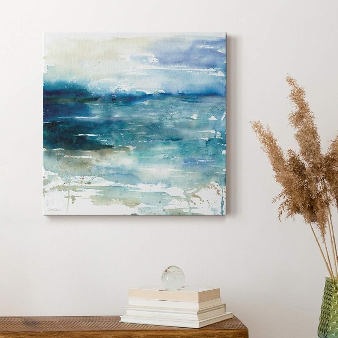 Renditions Gallery Ocean Break Wall Art, Premium Gallery Wrapped Canvas Decor, Ready to Hang, 16 in H x 16 in W, Made in America Print