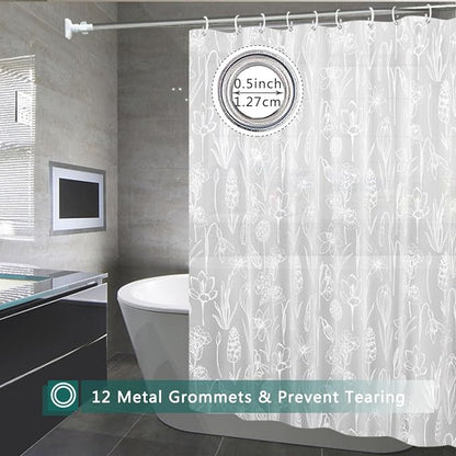 Shower Curtain Liner, 100% Waterproof Peva Shower Curtains with 3 Duty Heavy Bottom Magnets and 12 Rust Proof Grommets, 72x72 Weighted Shower Liner for Shower Stall, Bathtubs