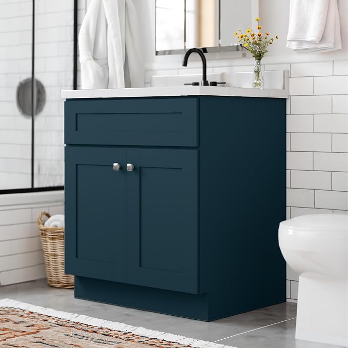 Design House Brookings Bathroom Vanity, 30", Dark Night | Adjustable Hinges, Freestanding, Contemporary/Modern, Wood, Bath, 215442