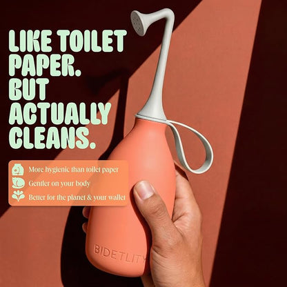 Butt & Intimate Shower 3.0 Mobile Travel Bidet & Sustainable Intimate Shower, Replaces Wet Wipes, Saves Toilet Paper, Portable Handheld Bidet, Travel Bag Included, BPA-Free - Precious Peach
