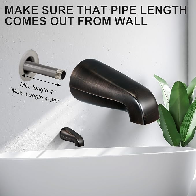 Dreyoo Universal Bath Tub Spout with Adapter, 5 Bathroom Bathtub Faucet Spout Without Diverter, Fits for 1/2'', 3/4'' IPS Inside Thread Connection and Tub/Shower Faucet Brands (Oil Rubbed Bronze)