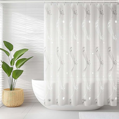 Blue Shower Curtain Liner, 4G PEVA Shower Liner, Plastic Peva Waterproof Shower Curtains, 72x72 inch with Grommet Holes 3 Magnetic Weights