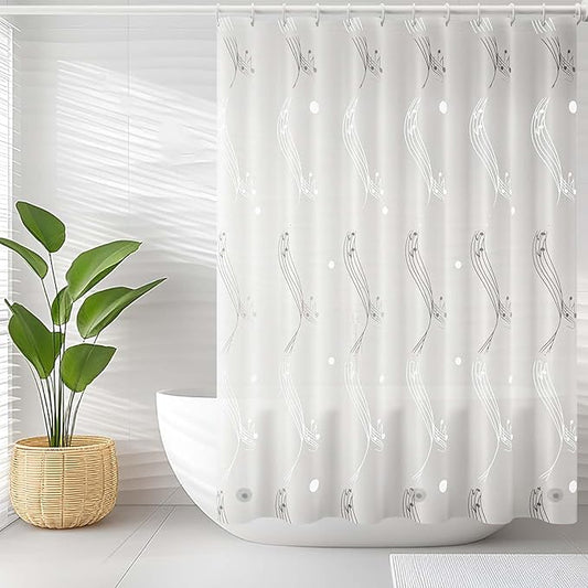 Blue Shower Curtain Liner, 4G PEVA Shower Liner, Plastic Peva Waterproof Shower Curtains, 72x72 inch with Grommet Holes 3 Magnetic Weights