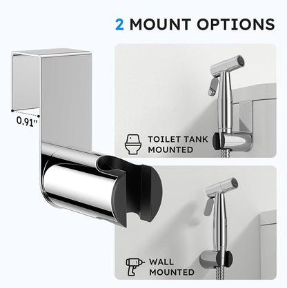 Arofa Handheld Bidet Sprayer, Bidet Attachment for Toilet, Chrome | Adjustabel Water Pressure, Leak-Free Hose, Fits Two-Piece Toilets, Feminine/Baby/Pet Wash, Cloth Diaper Rinse, Easy Install