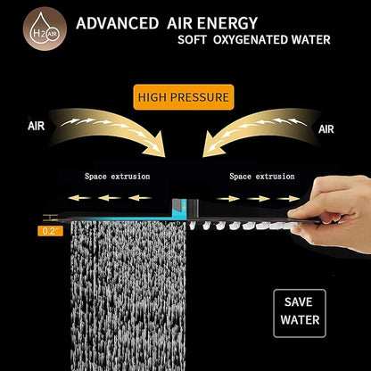 12 In Rain Shower Head High Pressure Rainfall Shower Head Bronze | Square Rain Bathroom Showerhead, High Flow, Large Stainless Steel, Ceiling Mounted, Wall Mounted, Waterfall Full Body