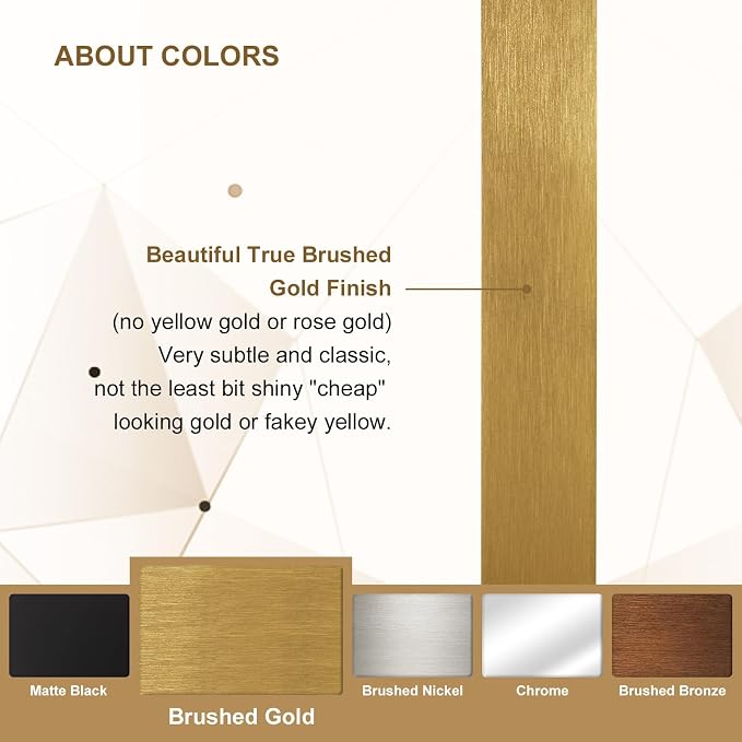 Gold Bathroom Mirrors for Over Sink, 30x30 InchBrushed Gold Wall Mirror, Rectangular Metal Framed Vanity Mirror -Modern Clean Design with Superior Stainless Steel Frame