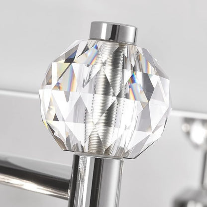 PRESDE 4-Light Crystal Bathroom Lights Fixtures Chrom Modern Wall Lighting Over Mirror