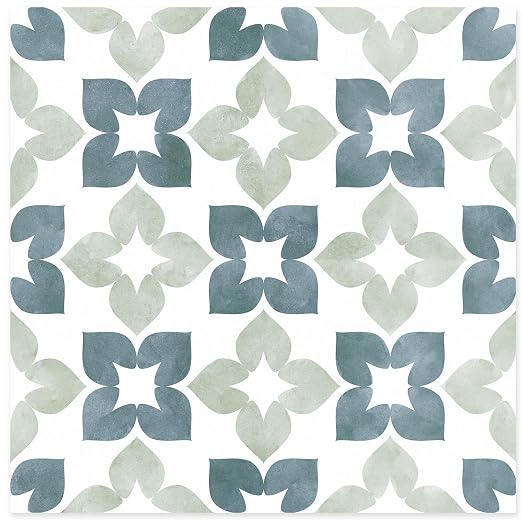 Peel and Stick Floor Tile, Waterproof Vinyl Flooring, Snap-Proof DIY Flooring Tiles for Bathroom, Kitchen, Fireplace, Wall, Backsplash, Home Decor, No Residue, 20 Tiles-7.87" Thin Ver, Aqua