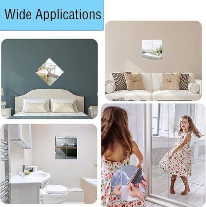 16" x 12" x 1Pcs Acrylic Mirror Sheet, Decorative Wall Mirror | Flexible Body Mirror Tiles with Self Adhesive Tapes, Non Glass Mirror Stickers for Bathroom Bedroom Home Wall Decor