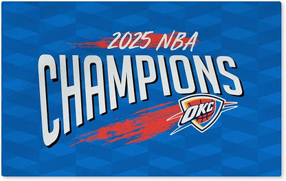 Northwest Oklahoma City Thunder 2025 NBA Champions Worthy Washable Rug, Official 20" x 32" Printed Accent Mat with Non-Slip Backing, Basketball Fan Decor for Entryway, Bathroom, or Laundry Room
