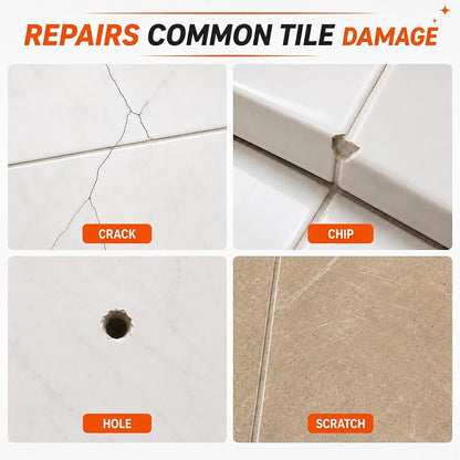 Tile Repair Kit (Color Match), Ceramic & Porcelain Epoxy Putty for Floor | For Chips, Cracks, Holes, Scratches on Porcelain & Ceramic Wall/Floor Tile, Super Bond Ceramic Tile Paste Filler