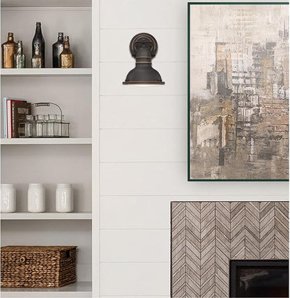 Westinghouse 6116100 Boswell Vintage-Style One-Light Indoor Wall Light Fixture, Oil Rubbed Bronze Finish with Highlights, Frosted Prismatic Acrylic Lens