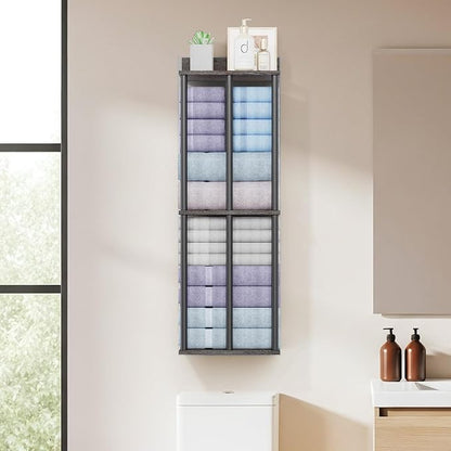 Large Capacity Three-layer Towel Racks for Bathroom Wall Mounted, Updated 3 Bar bath Towel Holder for Bathroom, Bath Towel Rack for Wall Mounted, Metal Small Bathrooms Towel Storage Rack, Black Walnut