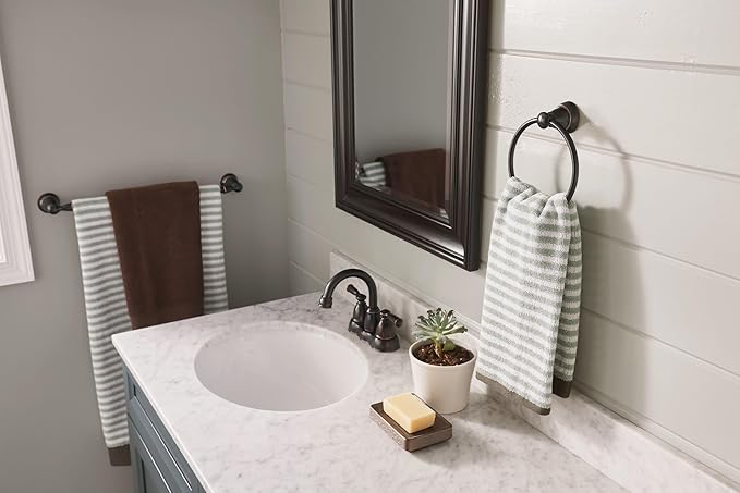 Moen WS84913BRB Two-Handle High Arc Bathroom Faucet, Mediterranean Bronze