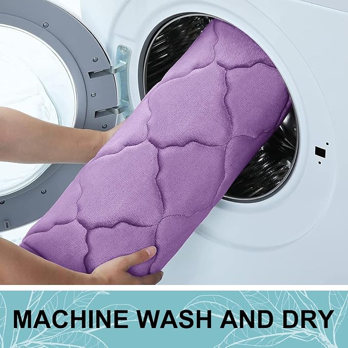 OLANLY Memory Foam Bath Mat Rug 70x24, Ultra Soft and Absorbent Bathroom Rugs, Non-Slip, Comfortable, Machine Washable Bath Carpet for Bathroom Floor, Tub, Shower and Home Decor Accessories, Lavender