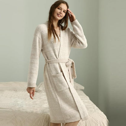 MH MYLUNE HOME Ultra Soft Robes for Women with Pockets, Womens Robe Plush | Hooded House Robes for Women Calf-Length, Spa Bath Robe, Cozy Comfy Fluffy Fuzzy Robe for Women, Womens Bathrobe