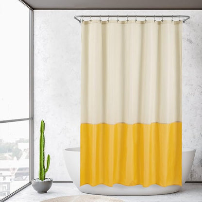 ALYVIA SPRING Waterproof Fabric Shower Curtain or Liner Cream/Yellow, 72x72 | 3 Magnets, Soft Cloth & Hotel Quality, Machine Washable, Light-Weight, Standard Size