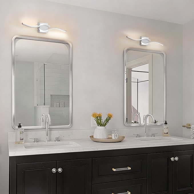 LED Bathroom Vanity Light Dimmable 5CCT 40in, Brushed Nickel | 2700K-6500K Selectable, CRI>80, Rust-Proof Metal & Acrylic, ETL Certified, For Bathroom Mirrors, Washrooms, Vanity Areas
