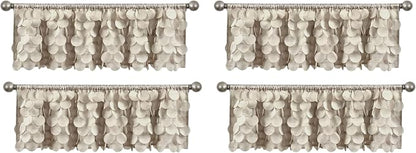 Lush Decor Gigi Window Curtain Valance, 14" Long x 70" Wide, Wheat (Pack of 4)