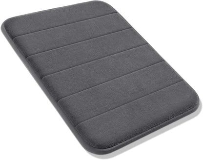 Yimobra Memory Foam Bath Mat, Super Soft Absorbent Bathroom Rug Non Slip, Quick Dry, Machine Washable Floor Carpet for Tub Shower, Home Decor Accessories, 24x17, Dark Gray