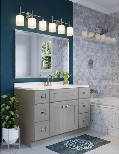 Design House Brookings Bathroom Vanity, 48", Gray | Adjustable Hinges, Freestanding, Contemporary/Modern, Wood, Bath, 599001-GRY