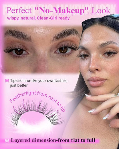 Wispy Lash Clusters Kit Venus Invisible Band Eyelash Clusters 8-16mm Lash Extension Kit Natural Lashes Clusters Eyelash Extension Kit with Thin Band Lash Cluster Clear Lash Glue and Tweezers by Wtvane