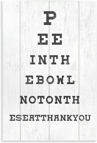 Bathroom Humor Eye Chart Sassy, 13 x 19 Inch Mounted Print on Wall Plaque | Stupell Industries · By Lil' Rue · Ready to hang · Fun gift for bath and laundry spaces · Made in USA