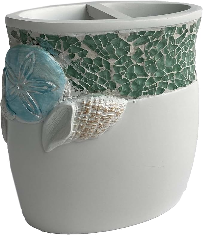Sweet Home Collection Bathroom Accessories Sets Unique Collections Modern Classic Contemporary Decorative Beautiful Designs Bath Shower Tub Décor, Toothbrush Holder, Seascape