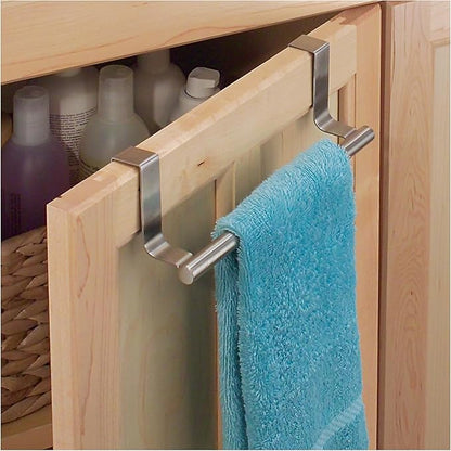 iDesign Stainless Steel 9-inch Over-the-Cabinet Towel Bar - Set of 2 - Brushed