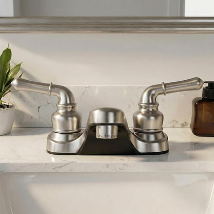 Pacific Bay Lynden Bathroom Sink Faucet - Metallic Plating Over Lightweight ABS Plastic (Brushed Satin Nickel)
