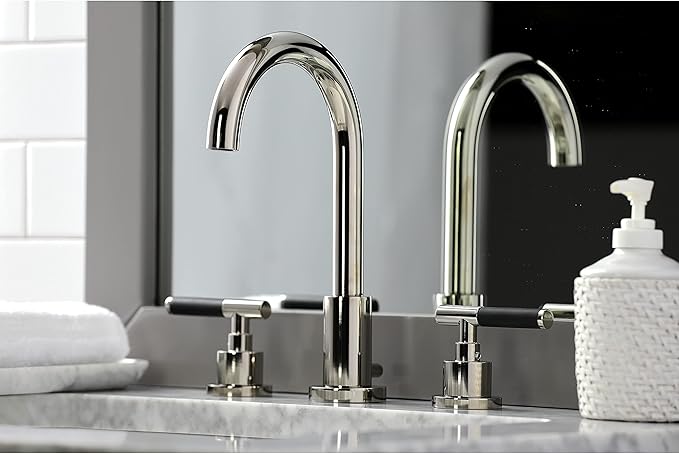 Fauceture FSC8929CKL Kaiser Widespread Bathroom Faucet with Pop-Up Drain, Polished Nickel