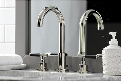 Fauceture FSC8929CKL Kaiser Widespread Bathroom Faucet with Pop-Up Drain, Polished Nickel