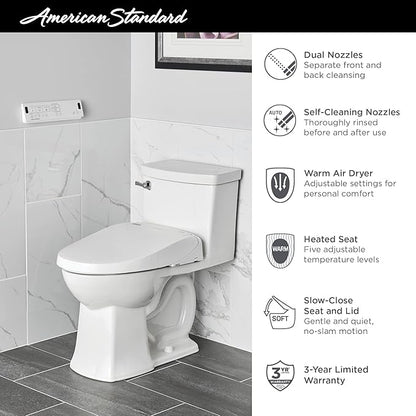 American Standard 8018A60GRC-020 Advanced Clean 3.0 SpaLet Electric Bidet Seat, Elongated, White
