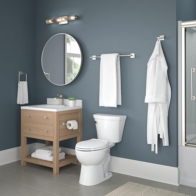 Delta Faucet McLaren 3-Piece Bathroom Set, SpotShield Brushed Nickel, 18"/24" Towel Rack, Toilet Paper Holder, Ring MCL63-BN