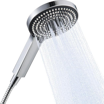 OFFO Handheld Shower Head Set, 6-Mode High Pressure Handheld Sprayer with 60 in Stainless Steel Shower Hose, High Flow Large Powerful Boosting Handheld Showerhead for Low Water Pressure, Chrome