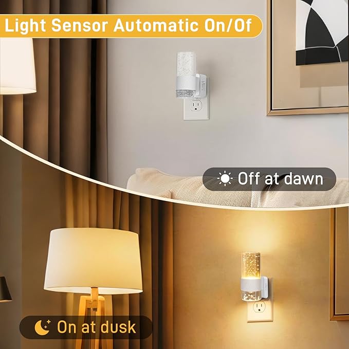 Night Light Plug into Wall - 2 Pack LED Nightlight with Dusk to Dawn Sensor 0-100LM Brightness Dimmable Lights for Bedroom Bathroom Hallway (Soft White 3000K)