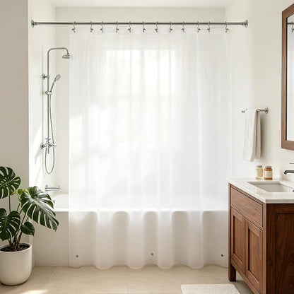 Barossa Design 70x60 Short Frosted Shower Curtain Liner with 3 Magnets | Waterproof PEVA, PVC Free, Metal Grommets, Lightweight Plastic Shower Liner 70 x 60 Inches Short Size for Bathroom