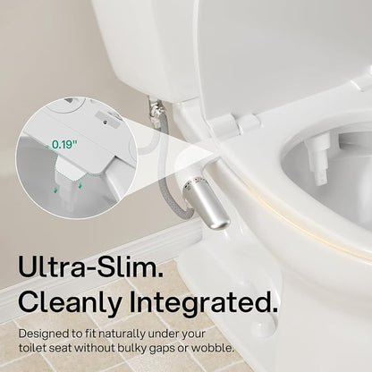 hansrapo Ultra-Slim Bidet Attachment for Toilet, Dual mode Fresh Water Bidet with Self-Cleaning Nozzle, One-Handle Pressure Control, Quick-Release Design, Non-Electric Bidet Seat Attachment
