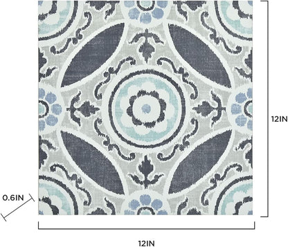 FloorPops FP2484 Sienna Peel & Stick Floor Tiles, Grey