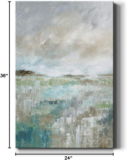 Renditions Gallery Canvas Nature Wall Art Home Paintings & Prints Rustic Cloudy Ocean Coastal Canvas Abstract Artwork Decorations for Bedroom Living Room Office Kitchen - 24"x36" LT02