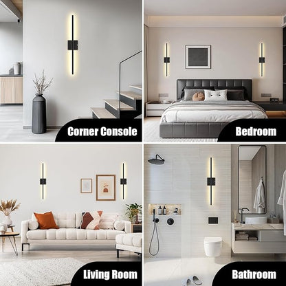 Battery Operated Wall Sconces Set of 2 Rechargeable LED Wall Lights, Dimmable 3000K-6500K, Battery Sconces Wall Decor for Bedroom Living Room Hallwayated Wall Sconce （2 Pack）