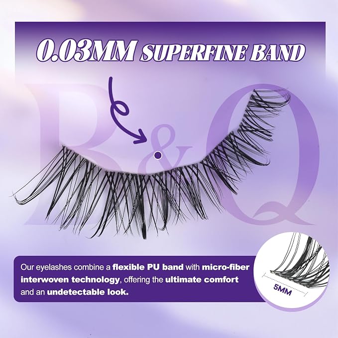 B&Q Natural Lash Clusters 04 - Cluster Eyelash Extensions, Pestañas Postizas Naturales Style Eyelashes Comfort Fit - Day-to-Night Natural Effect - Office & Date Ready For Effortless Beauty(8-16mix)