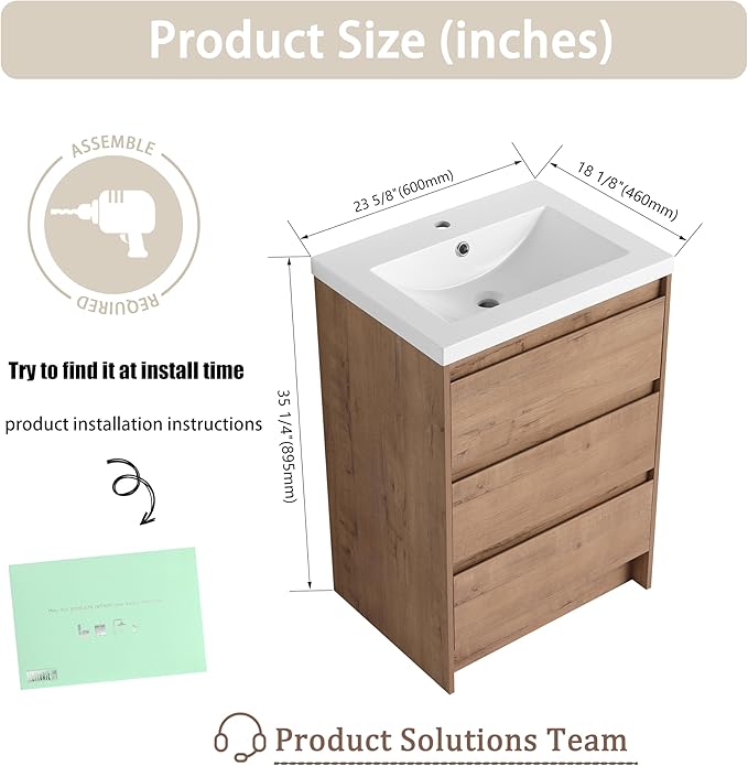 72" Bathroom Vanity Set, 72 Inch Modern Freestanding Vanity with 9 Drawers and 1 Wall-Mounted Side Cabinet, Double Resin Sinks Floor Stand Cabinet Set Imitative Oak