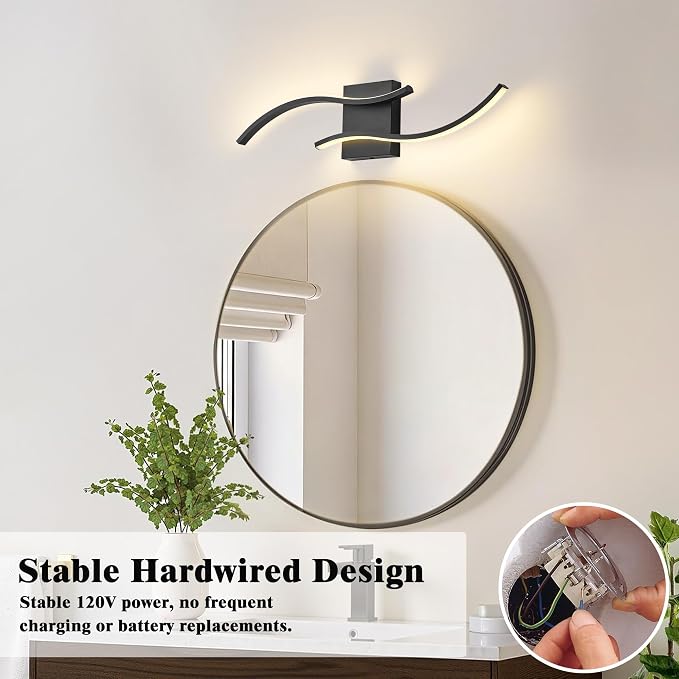 KARTOOSH Hardwired LED Vanity Lights for Bathroom | 1 Pack 23.6 Inch, 3CCT Dimmable, Waterproof, Rustproof, Bathroom Light Fixtures Over Mirror